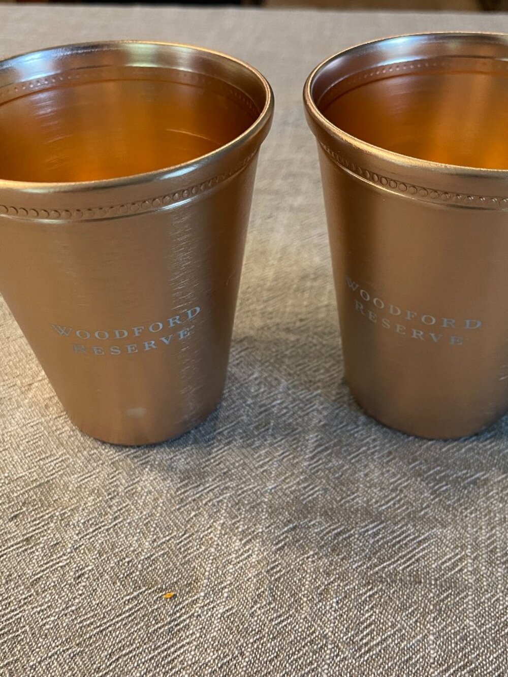 2-CUP (Pair) Kentucky Derby Woodford Reserve Mint Julep Copper Cup Set 4"!
